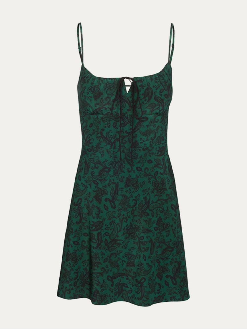 Realisation Par Green Black Paisley Slip Dress Size Small